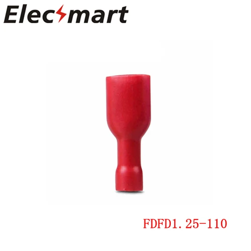 

FDFD1.25-110 Copper insulating Female Insulated Electrical Crimp Terminal Connectors Cable Wire Connector 100PCS/Pack