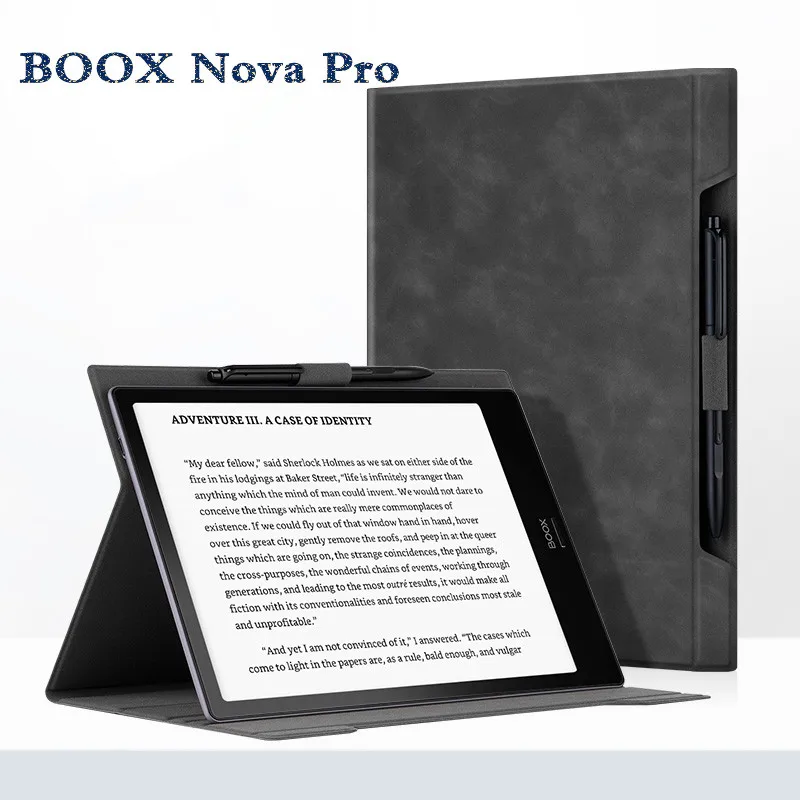 Boox Nova Pro кобура встроенный кожаный чехол Ebook чехол Топ черный чехол для Onyx BOOX Nova Pro 7,8 дюймов - Цвет: Серый