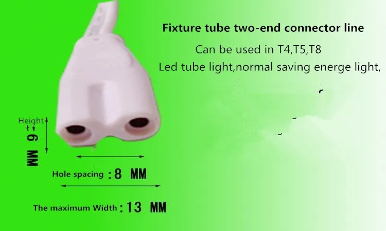 10 шт./лот T4 T5 T8 арматура трубки светильник соединительные кабели светодиодный светильник ing tube разъем 2 pin двойной конец кабеля соединительные линии