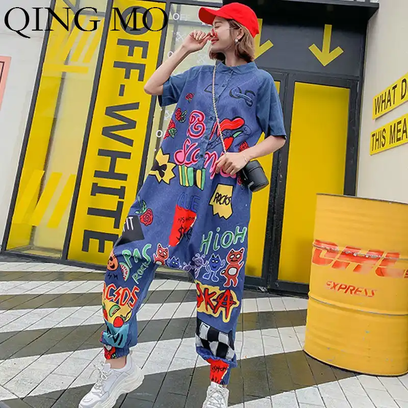 cartoon print jumpsuit
