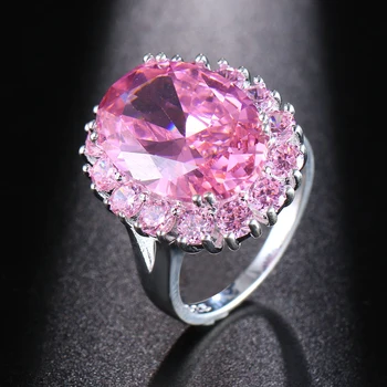 

Hermosa Perfect Shiny Pink Kunzite Sweet LOVE GIFT Romantic Womens Ring Size 7# 8# 9# HERMOSA Sweetie Gift