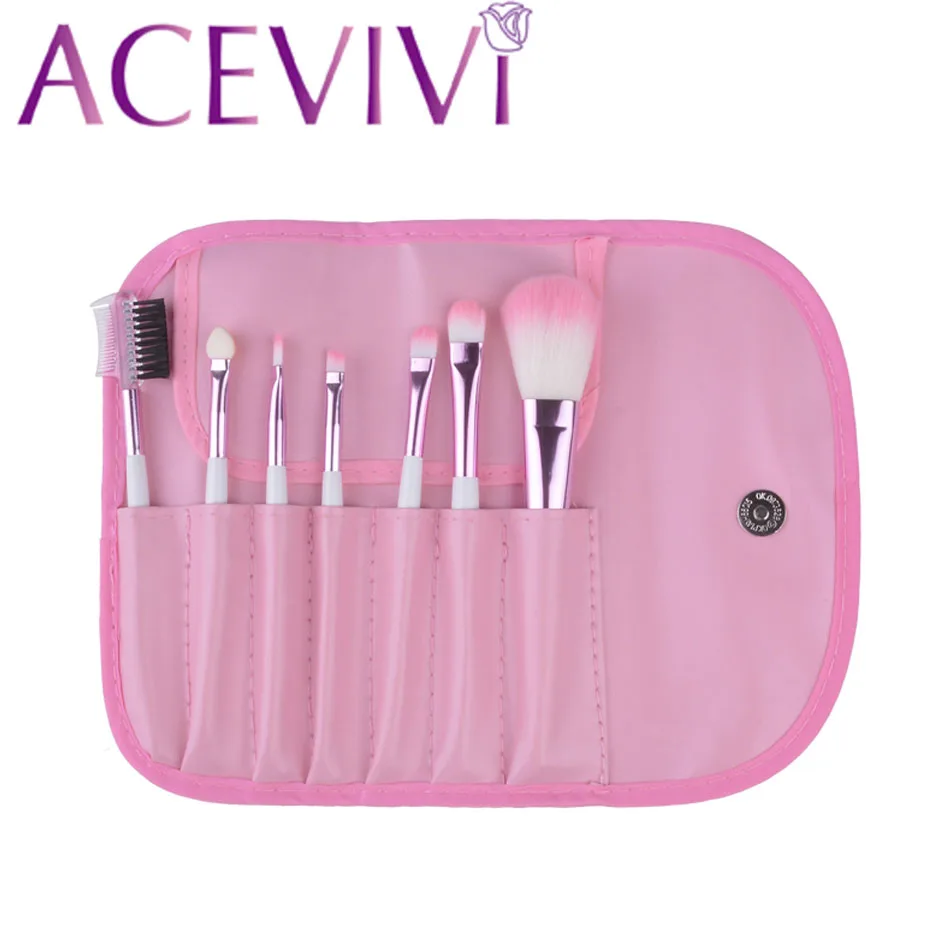 

Young HOT !! Professional 7 pcs Makeup Brush Set tools Make-up Toiletry Kit Wool Cosmetic Set Makeup Brush Kit with Case #k