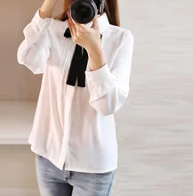 2016 Spring SUMMER Women Chiffon Shirt Blouse Ladies Elegant Sexy Long Sleeve Shirts Female Office Shirt