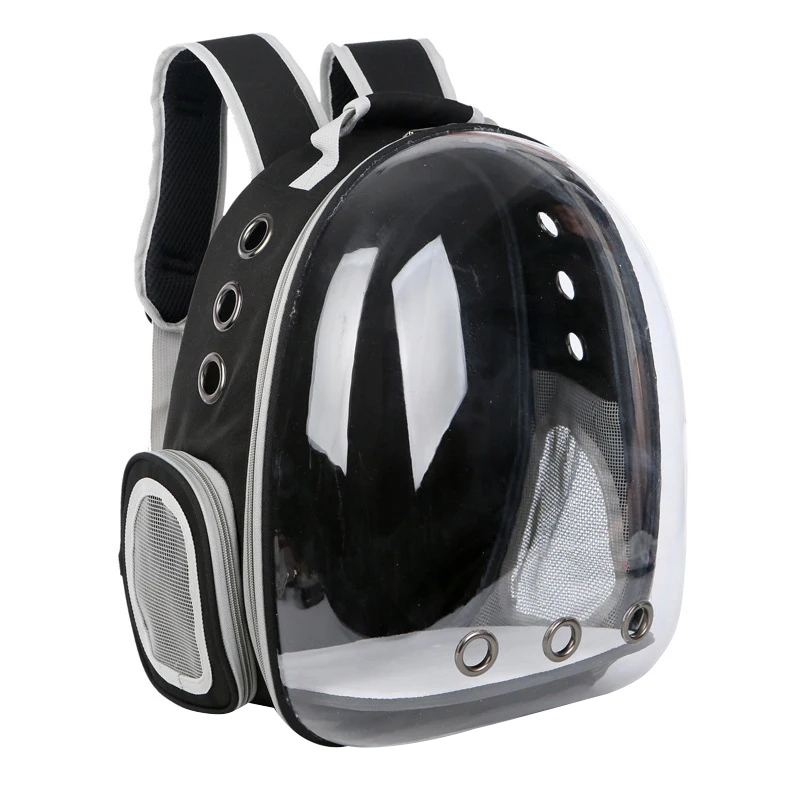 Прозрачная космическая капсула для собак и кошек, дышащая сумка на плечо, переносная сумка для собак и кошек - Цвет: Black