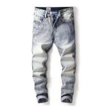 

Men's New Mens Jean Design Biker Jeans Slim Stretch Straight Denim Pants Jeans Ripped Elastic Skinny Mens Motorcycle Men Jeans