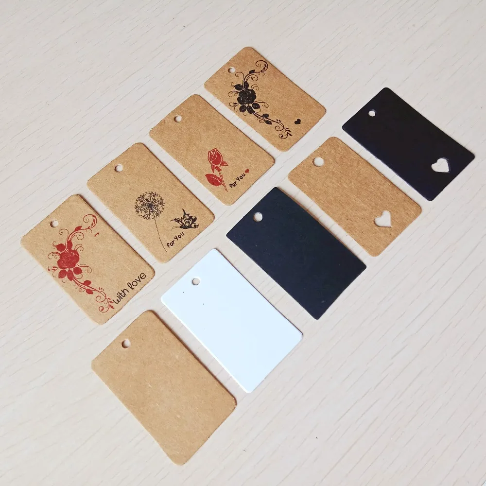 50pcs Paper Jewelry Price Tags Party Hang Tags Favor Punch Packing