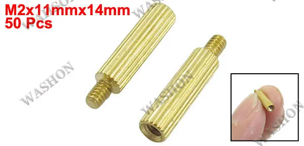 50 Pcs Male to Female Thread Brass Pillars Standoff Spacer M2x11mmx14mm | Обустройство дома