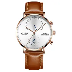 2019 мужские s часы лучший бренд класса люкс повседневные кожаные кварцевые часы мужские спортивные водостойкие часы подарок золотые часы