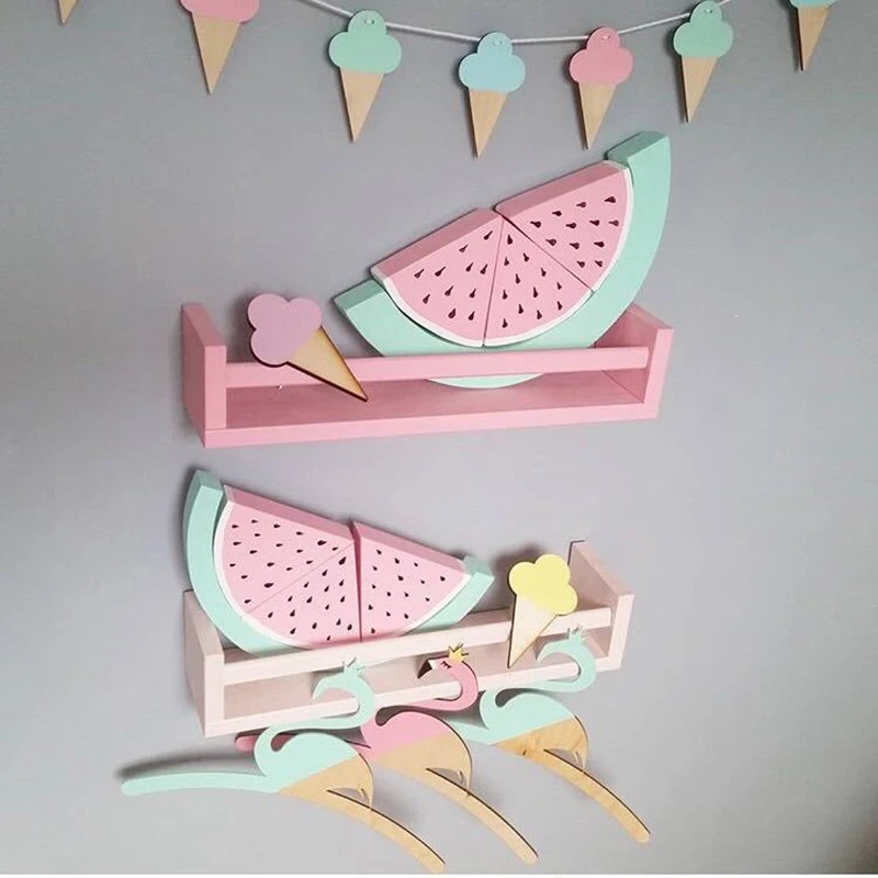 Girls Sweet Watermelon Building Blocks Wooden Nordic Puzzle Multicolored Toys Baby Education Stacked Puzzle Toys Kids Room Decor (5)