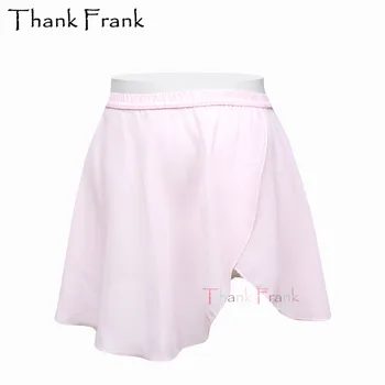 

Pull-On Mock-Wrap Ballet Skirt Girls Elastic Waist Dance Skirt Women Black Pink Georgette Pratice Wrap Skirt Ballerina Costumes