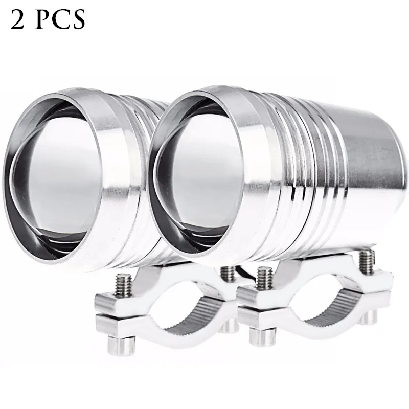 2 PCS QIPO Универсальный мотоциклетный головной светильник U2 светодиодный мотоциклетный Точечный светильник дальнего и ближнего света Вспышка головная лампа Водонепроницаемая лампа для Honda Yamaha - Цвет: 2 PCS