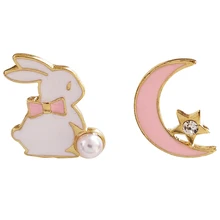 ; ; 10 пара/лот; Модные женские ювелирные аксессуары; корейские серьги с Луной кролика