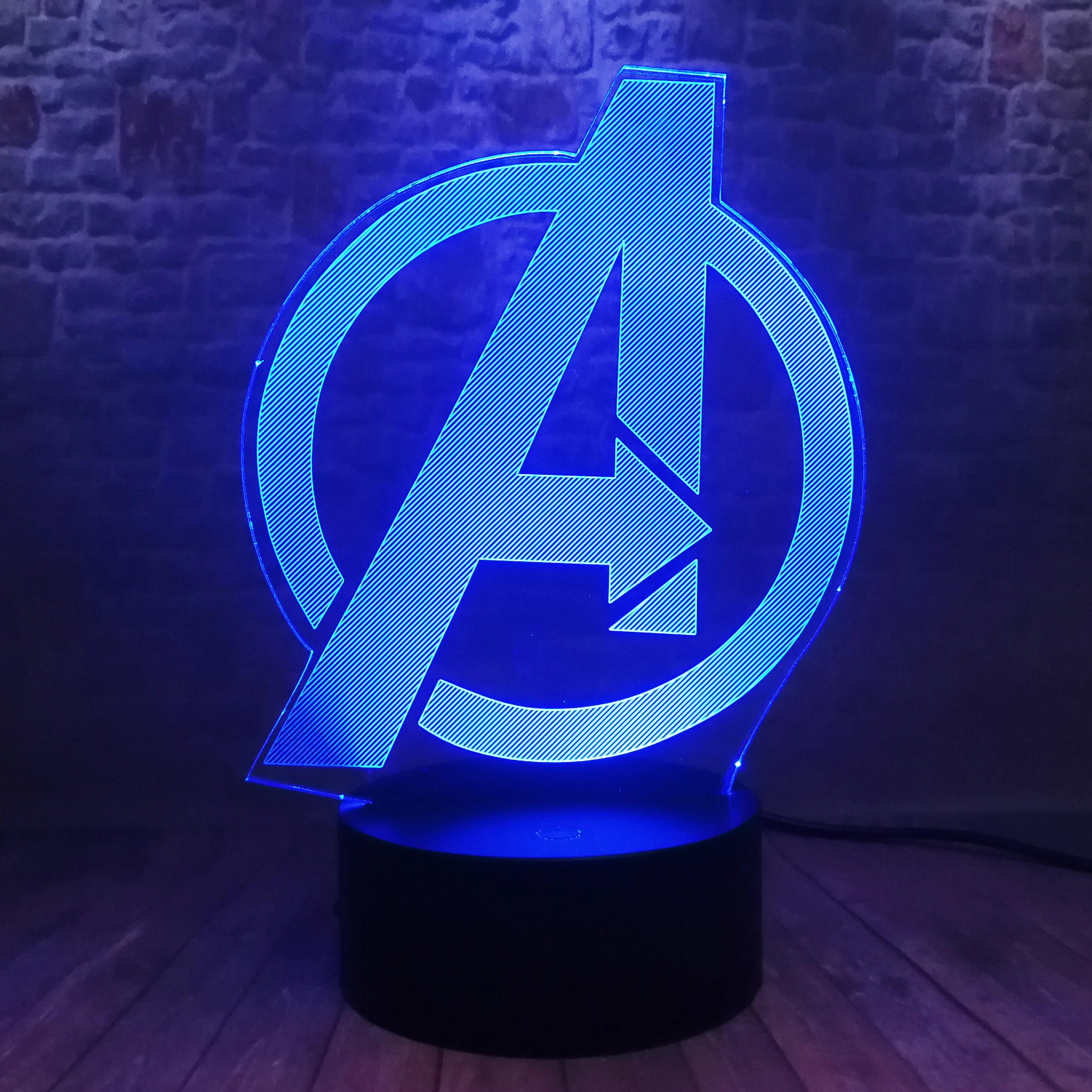 Творческий Мстители 4 знак Модель LOGO супер героя Marvel легенды 3D RGB светодиодный ночной Светильник детские игрушки Рождественский подарок стол Украшения в спальню