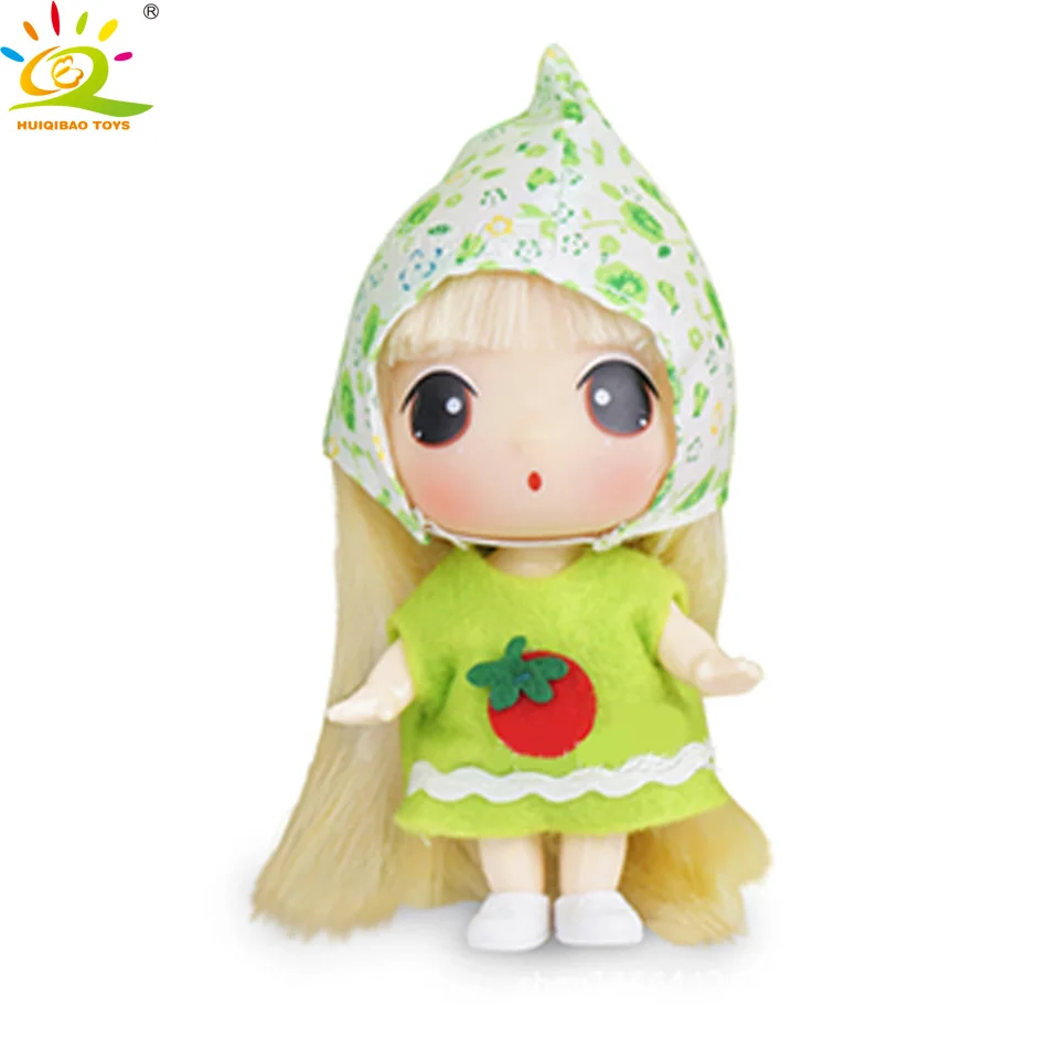 

9cm Mini Dressing up Tomatoes clothes Ddung Dolls Korea Fashion Cute Anime Action Figure Princess Children Collection Girls Toys