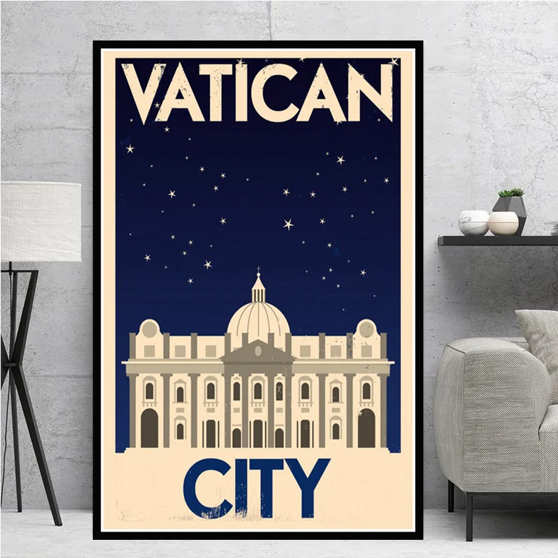

Posters and Prints World Travel Taksim Tel Aviv Toronto Vatican Poster Wall Art Picture Canvas Painting for Room Home Decor