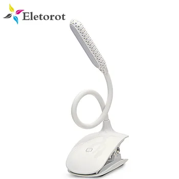 

Clip On Flexible Reading Touch Sensor Light Rechargeable USB Bed Desk Eye-Protection Lamp 3 Modes Clamp Light Study Book Light