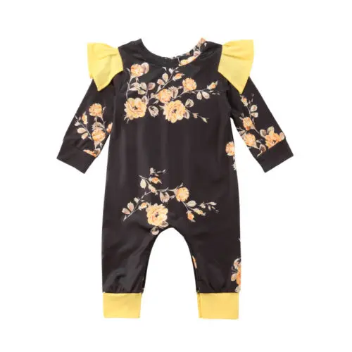 

Newborn Baby Girl Long Sleeve Flower Romper Jumpsuit Outfits Clothes
