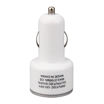 

Universal Dual USB 2-Port Mini Car Cigarette Lighter Socket Charger 5V 2.1A Car Charger Power Adapter for iphone 8 500pcs