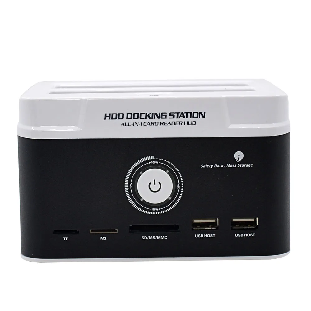 

US Plug Dual USB 2.0 to SATA IDE 2.5" 3.5" HDD Box Hard Disk Driver Enclosure Card Reader 3TB All In 1 One HDD Docking Station