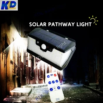 

55 LED 900lm Solar Light remote control radar smart 3 side lighting strong bright switc IP camp street wall lamp yard ca