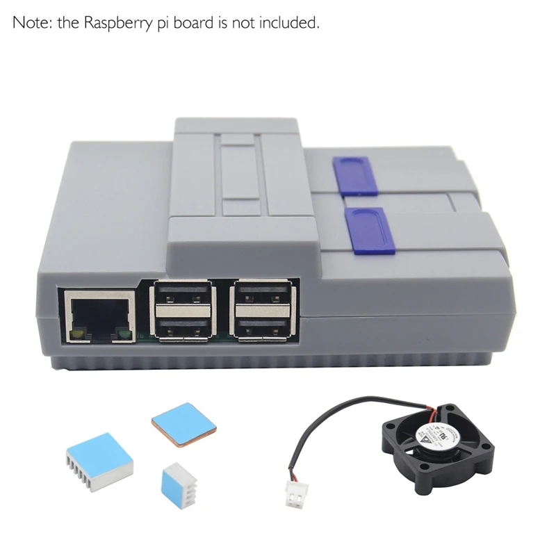 

AAAJ-Nes Style Case Enclosure Snes Case Kit with Cooling Fan Heatsinks for Raspberry Pi 3 Model B Plus / 3 B / 2 B / Snespi