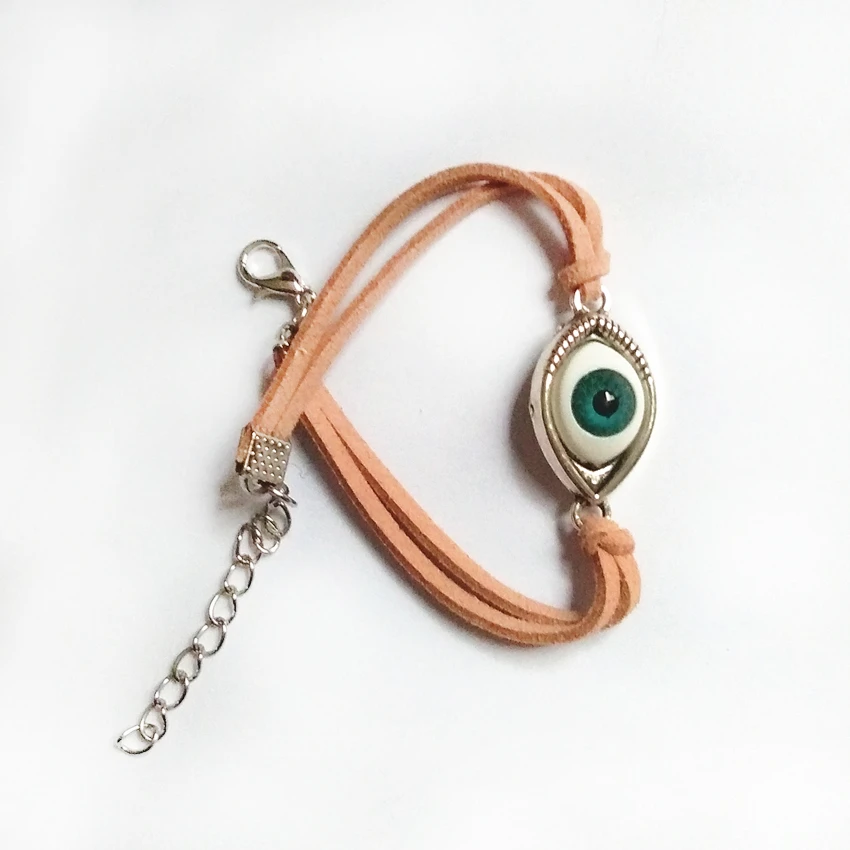 New Simple Fashion Imitation Suede Blue Eyes Bracelet Leather Cord Red