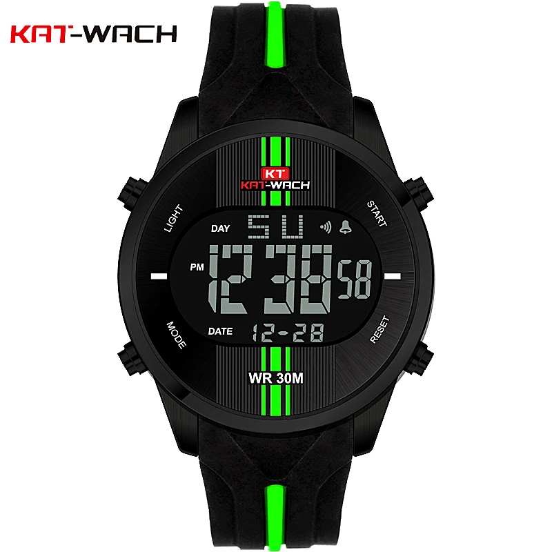

KAT-WACH Digital Watches LED Men Sport Waterproof Wristwatch Clock Silicone Army Military Watch Reloj Hombre Relogio Masculino