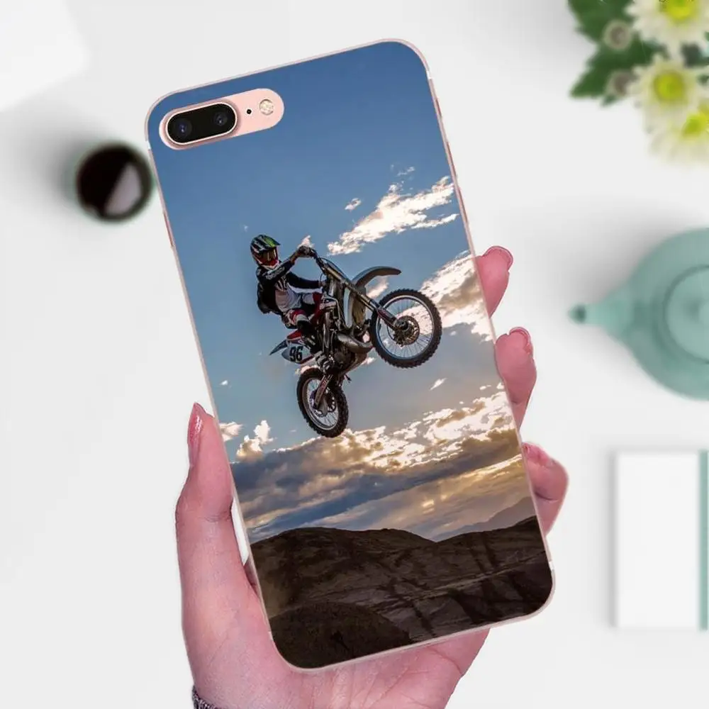 Moto Cross мотоциклетный спортивный черный мягкий чехол для Apple iPhone X XS Max XR 4 4S 5 5C 5S SE 6 6S