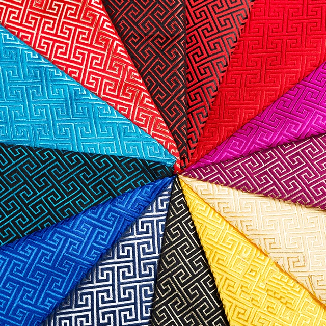 Man made Silk Imitate Silk Woven Brocade Fabric for Clothes and
