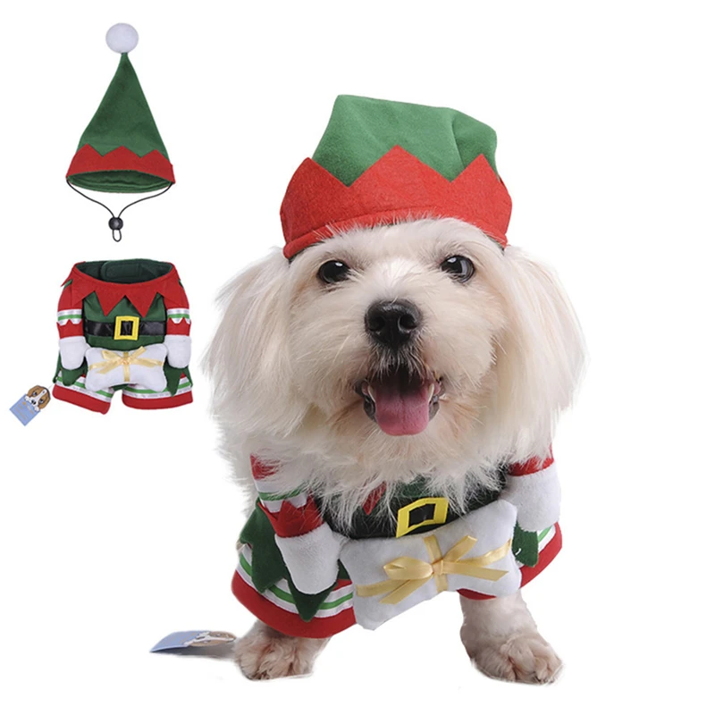 Buy New Winter Christmas Elves Cosplay 3D Pet Dog