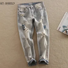 Spring autumn ripped Women jeans Fashion boyfriend jeans for woman Loose size hole denim pants vintage high waist jeans femme