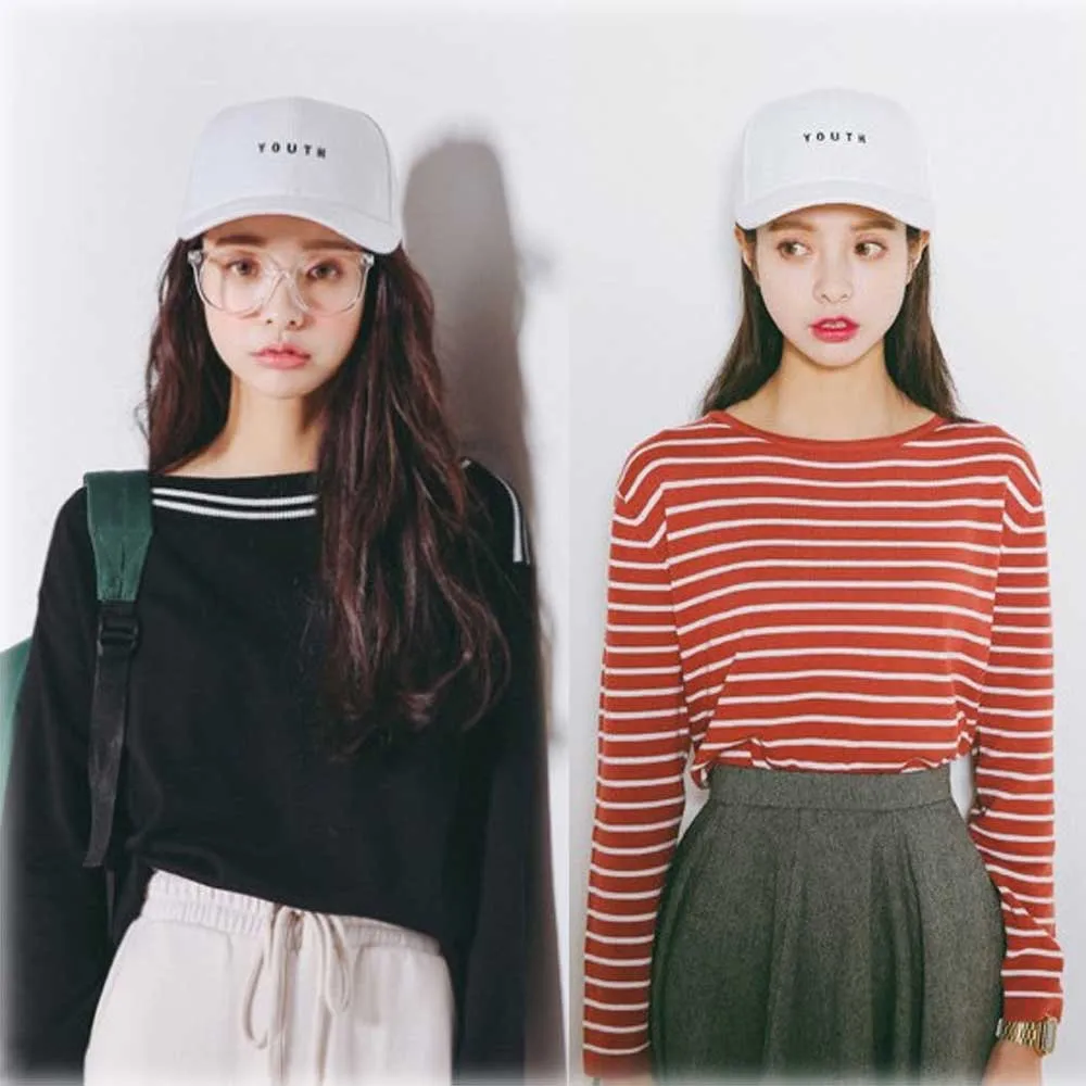 

Fashion Korean Embroidery Letter Baseball For Women Men Summer Adjustable Snapback Caps 3 Colors Sun Hat