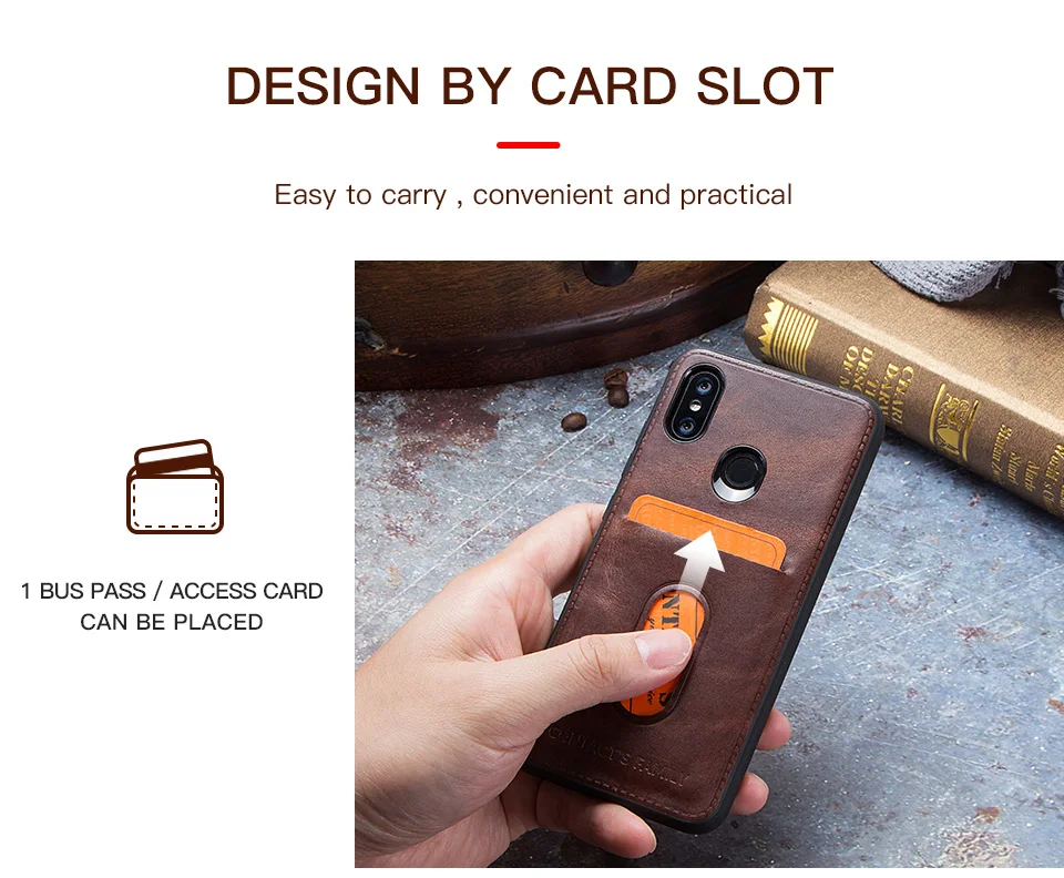 Luxury Crazy Horse Vintage Genuine Leather Flip Case For Xiaomi 8 Card Slot Wallet Case For Xiaomi 8 Cover Earphone Coin Pouch
