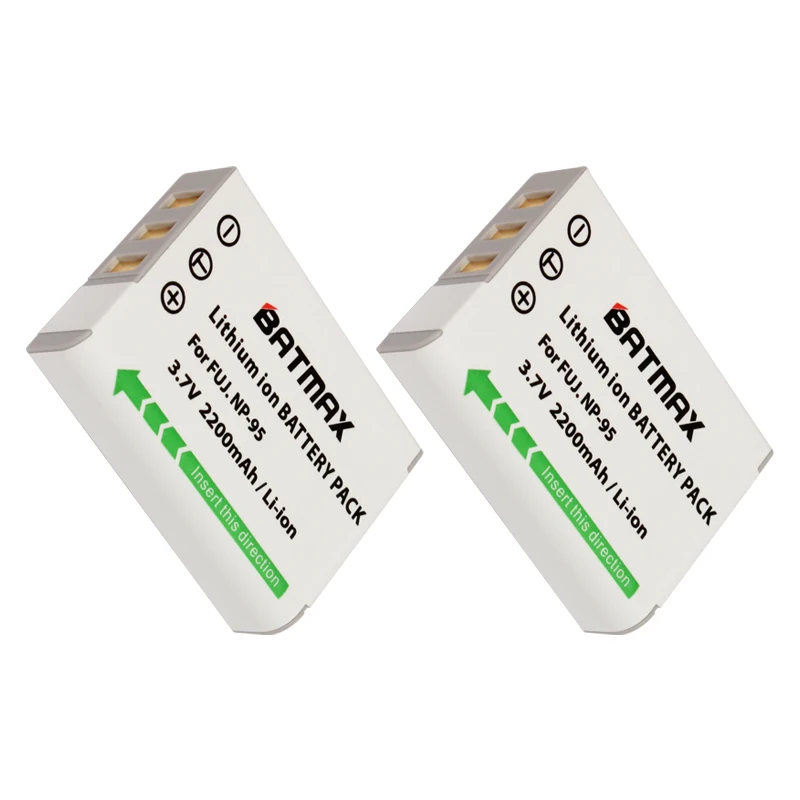 2PCS NP-95 Batería para Fujifilm FinePix Fuji X100T X100 XS1 X100S F30 F31fd
