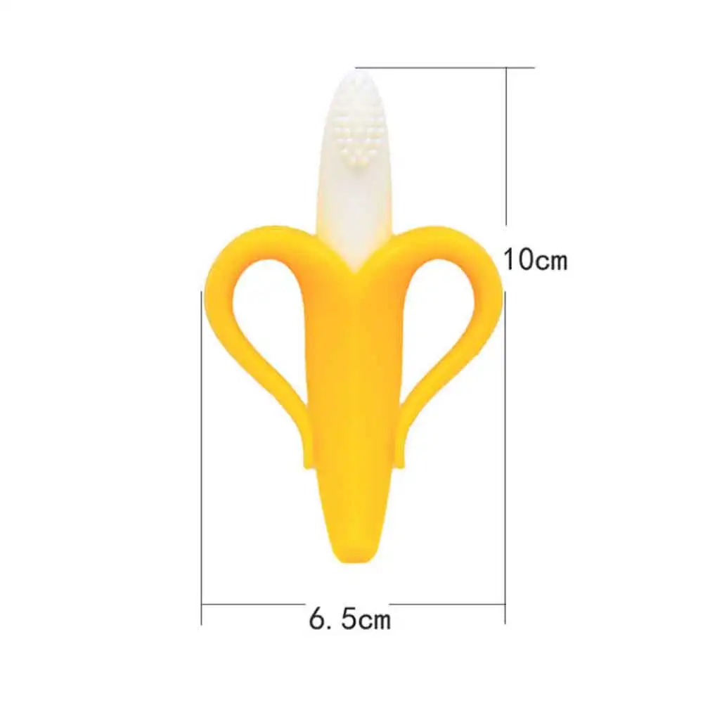 Детский прорезыватель, силиконовый прорезыватель, безопасная учебная зубная щетка, BPA бесплатно, банан, Прорезыватель для зубов, уход за зубами, игрушки для зубов