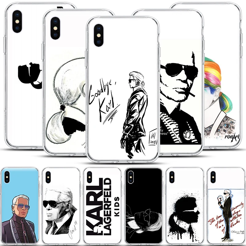 

Fashion king best Karl Lagerfeld phone Case for iphone 11 11Pro XS Max X XR SOFT TPU silicone cases for 8 7 6s plus 5 se 4 cover