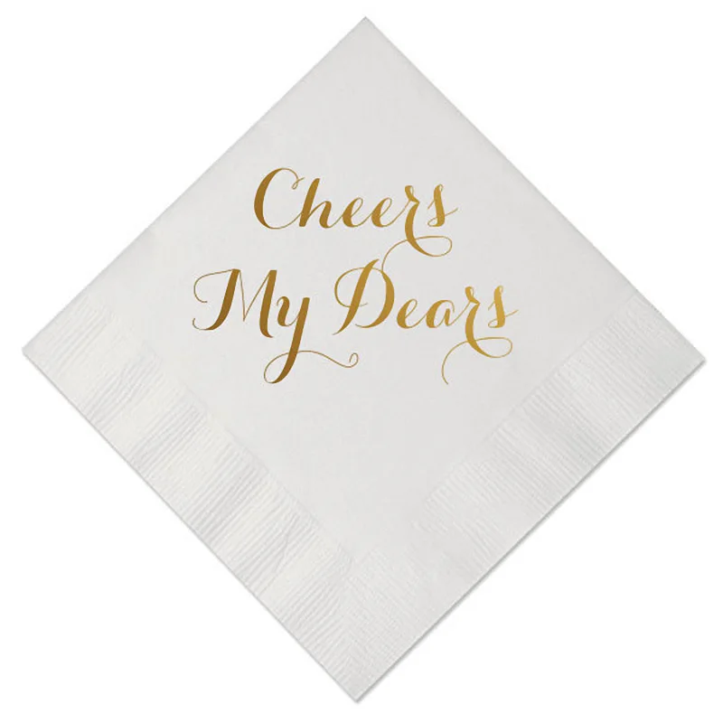 Set of 100 Personalized Napkins decoupage Tissue Paper Custom Table