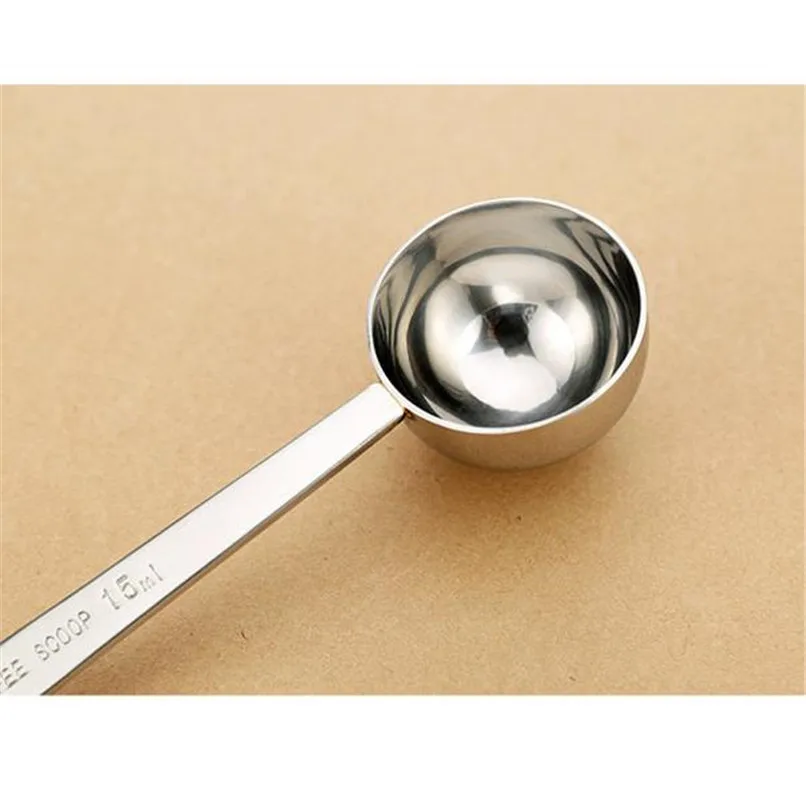 1PC Coffee Scoop Tablespoon exact 15ML Stainless Steel Measuring Coffee Spoon Long Handled Coffee Scoop coffee accessories D06 (11)