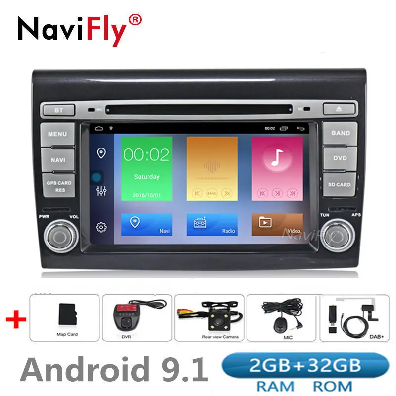 Android 9 1 2 + 32G автомобильный dvd мультимедийный плеер для Fiat Bravo 2007 2008 2009 2010 2011 2012