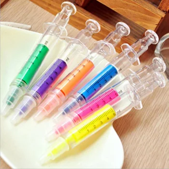 

6pcs/lot Creative Injection Style Colorful Highlighter Marker Pen Drawing Shool Supply Student Rewarding Stationery Kid Gift