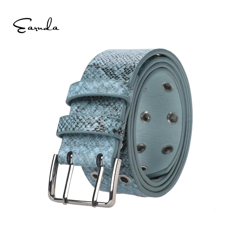 

Earnda Designer Belts For Women Fashion Snake Women Belt Ladies Leather Metal Double Pin Buckle Straps Accessories