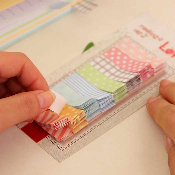 

Fall Memo Pad Kawaii Dots Stripe Paper Label Stickers Planner Sticky Notes Writing Pads For Office School Supplies Stationery