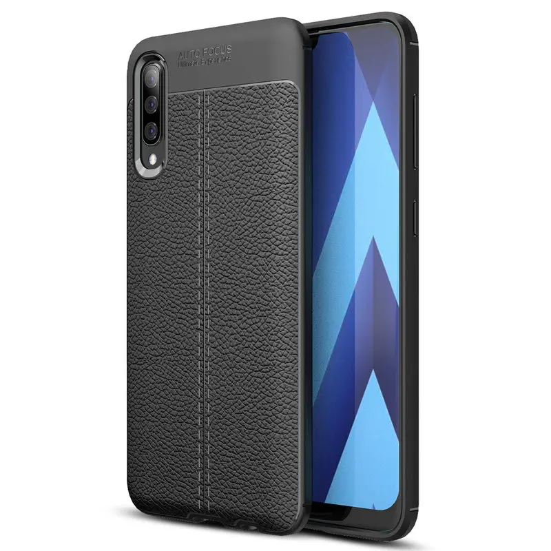

1pcs Slim Litchi Skin TPU Case For Samsung Galaxy A50 Anti-Shock Soft Back Cover Coque For Samsung Galaxy A70