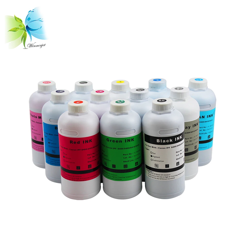 Winnerjet 1000 мл в бутылке 12 цветов краска чернила для Canon iPF 8400 9400 принтер Высокое качество чернила