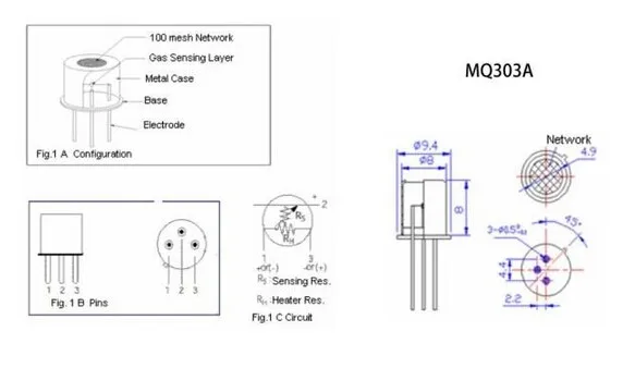 MQ303A спиртовой газовый датчик этанол газовый датчик