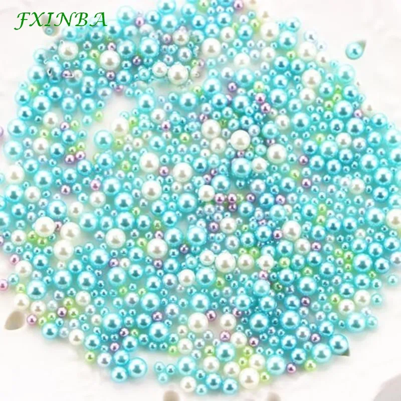 

FXINBA 500Pcs/lot Fishbowl Beads Slime Supplies DIY Glitter Slime Filler Fluffy Decoration A-B Color Gradient Pearls Slime Toys