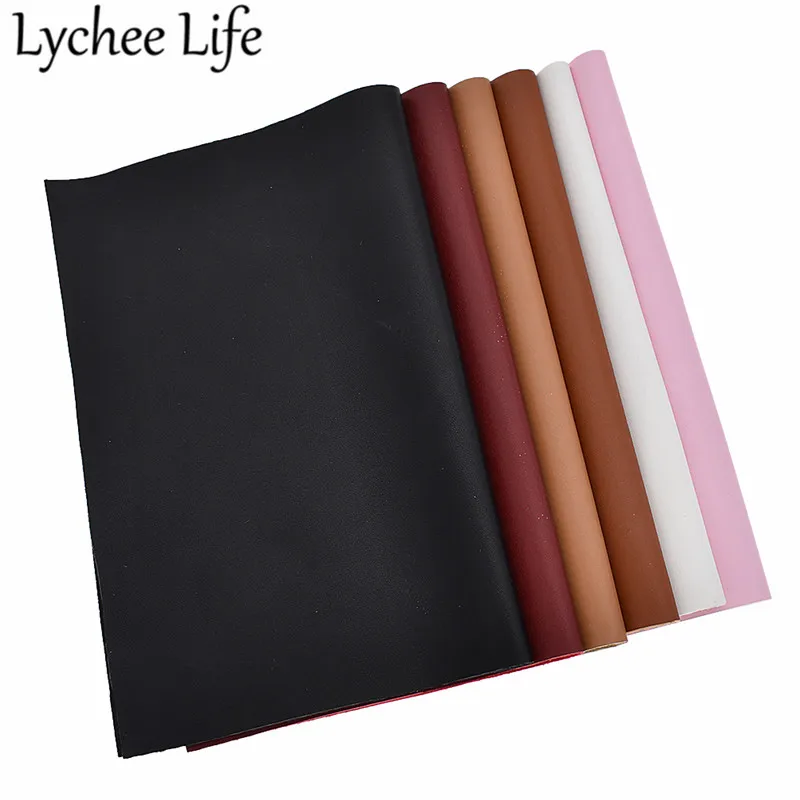 

Lychee Life A4 Soft Smooth Faux Leather Fabric Solid Color 29x21cm PU Fabric DIY Handmade Sewing Clothes Decorative Supplies