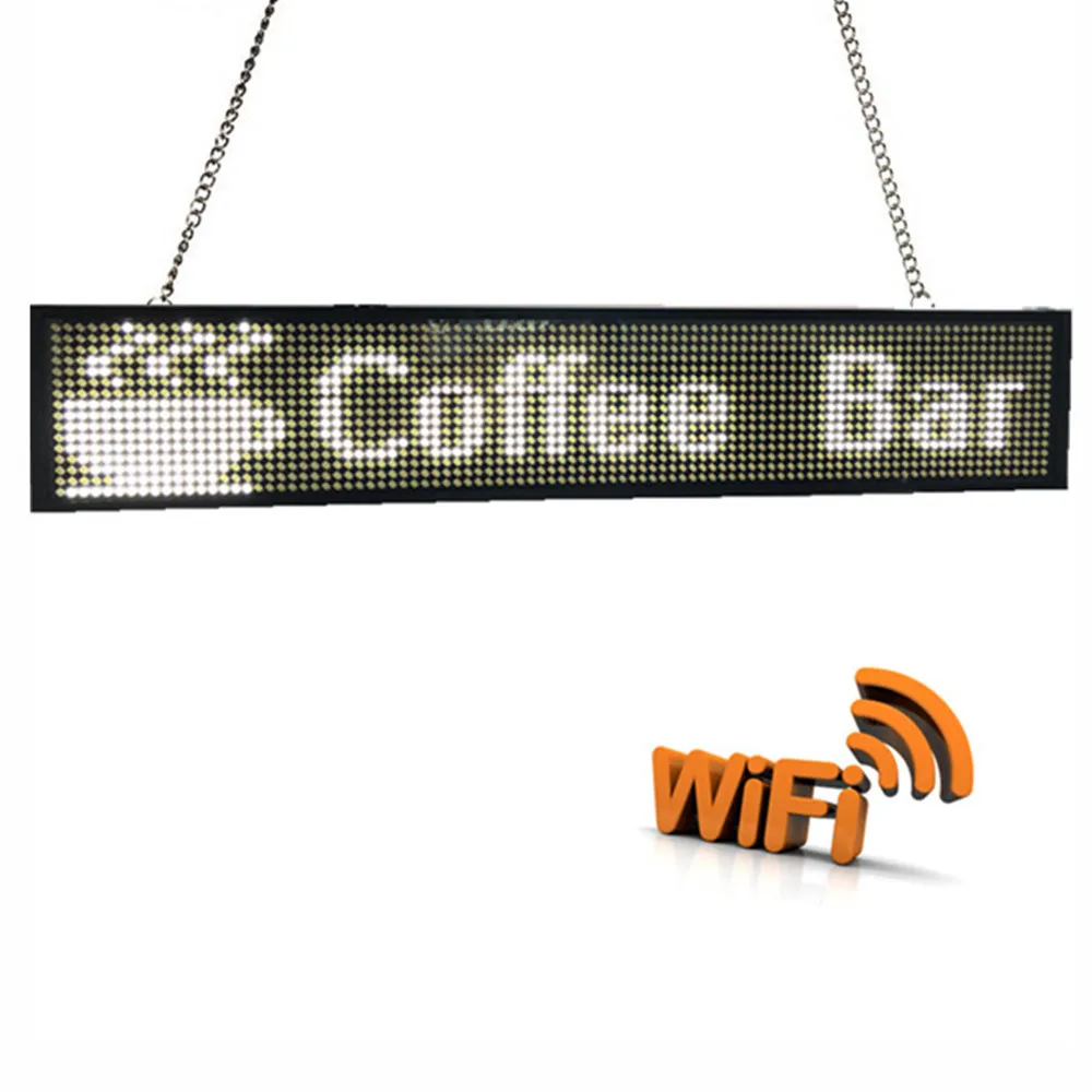 

ios APP P5MM Led Sign WiFi Board Scrolling Programmable Display Message Rolling Information For coffee bar car restaurant