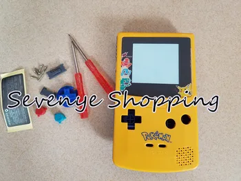 

For Nintendo Game Boy Color GBC Console Case With Screwdrivers Housing Case Limited Yellow & Blue Pokemon Pikachu Case Shell