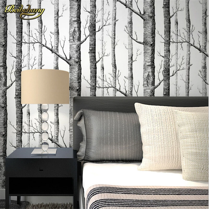 aliexpress.com : beibehang birke wald moderne tapete plain wald ... - Schwarz Weis Tapete Schlafzimmer aliexpress.com : beibehang birke wald moderne tapete plain wald ... - Schwarz Weis Tapete Schlafzimmer
